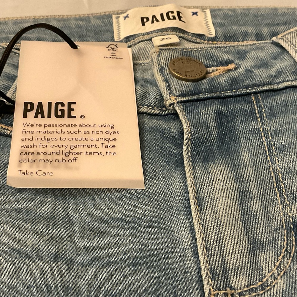 Paige skyline ankle peg distressed jeans.